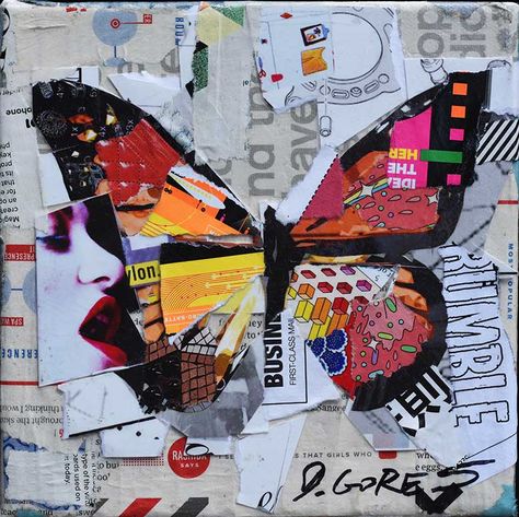 Derek Gores, Collage Portraits, Newspaper Collage, Classe D'art, Cuadros Diy, Art Papillon, Inspirational Board, Simple Collage, Collage Portrait