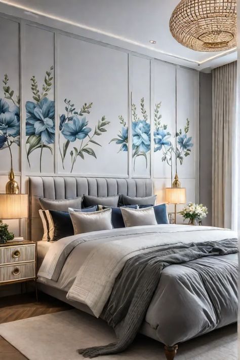 Floral wallpaper in a spaceefficient bedroom Wallpaper Aesthetic Bedroom Ideas, Wallpaper Aesthetic Bedroom, Enchanting Wallpaper, Wall Design Modern, Farmhouse Wallpaper, Low Profile Bed, Aesthetic Bedroom Ideas, Bedroom Wall Designs, Interior Bedroom