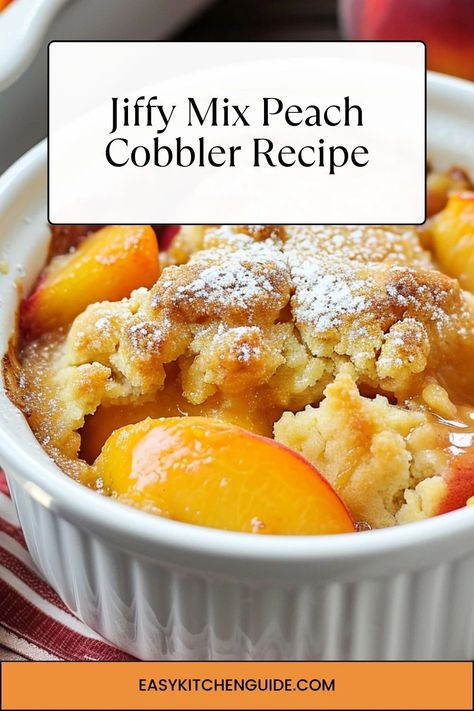 Jiffy Mix Peach Cobbler Recipe Jiffy Mix Peach Cobbler Recipe, Jiffy Cobbler Recipe, Jiffy Cake Mix Peach Cobbler, Jiffy All Purpose Baking Mix Recipes, Peach Cobbler With Jiffy, Jiffy Peach Cobbler Recipe, Zucchini Breads, Cake Mix Peach Cobbler, Jiffy Mix Recipes