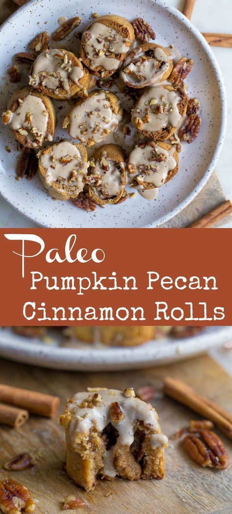 Cream Frosting Recipe, Cinnamon Roll Desserts, Spiced Cashews, Pecan Cinnamon Rolls, Paleo Baking, Paleo Pumpkin, Paleo Sweets, Fall Breakfast, Paleo Treats