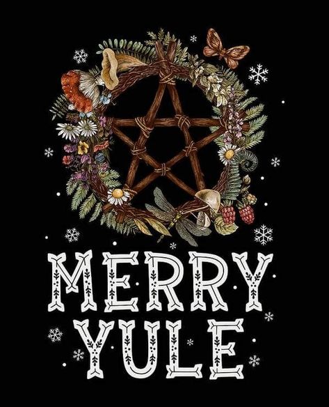 Pentagram Art, Happy Yule, Merry Yule, Yule Winter Solstice, Yule Traditions, Solstice Art, Yule Celebration, Pagan Christmas, Pagan Yule