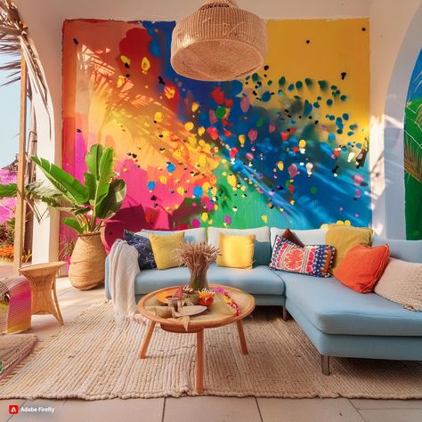 Rainbow Living Room, Living Room Interior, Living Rooms, Rainbow, Interior Design, Living Room, Design