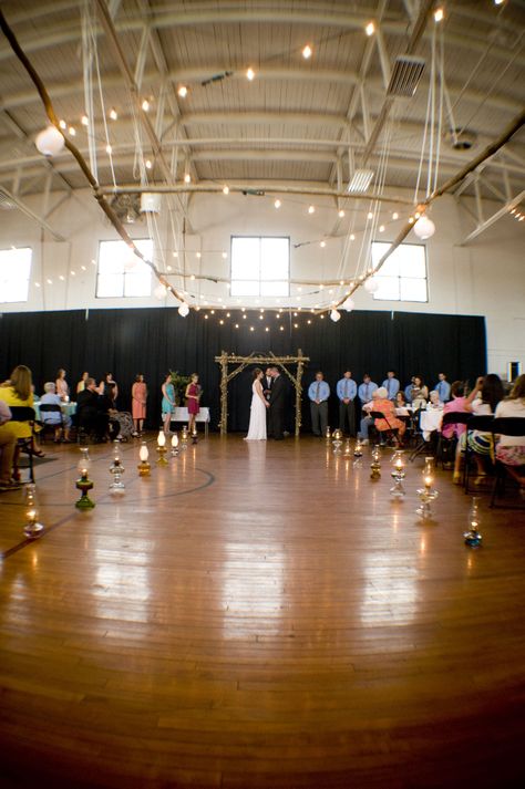 We got married in a gym!  Wedding & Reception in the same location.  Works great! Gym Wedding Reception, Sports Wedding, We Got Married, Gym Wedding, When I Get Married, Family Ideas, Local Wedding, A Gym, I Got Married