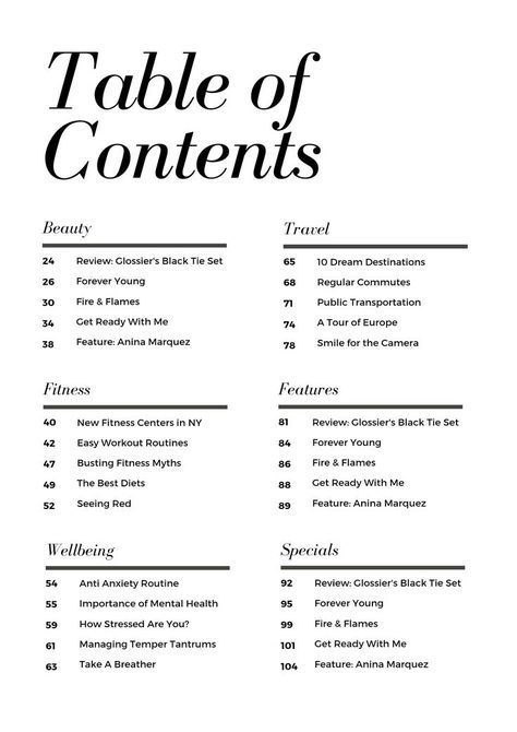 Table Of Contents Design Layout Ideas, Business Plan Table Of Contents, Aesthetic Contents Page, Table Of Contents Design Journal, Journal Contents Page, Table Of Contents Design Layout Template, Journal Table Of Contents Ideas, Contents Page Design For Project, Planner Table Of Contents