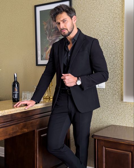 Iranian Men Fashion, Men Black Blazer Outfit, Black Blazer Outfit Men Wedding, Black Blazer Outfit Men Formal, Suits For Men Stylish Wedding, Blazer Outfits Men Wedding, Men Formal Outfit Classy, Black Blazer Outfit Men, Suits For Guys