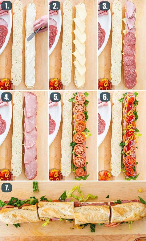 Meaty and flavorful, this Italian Sub Sandwich has it all! Crispy bread piled high with provolone cheese, ham, salami and mortadella. #italiansub #sandwich #recipe #SandwichesoftheSouthernStates Salami And Cheese Sandwich, Picnic Platter, Mortadella Sandwich, Italian Sub Sandwich, Italian Hoagie, Salami Sandwich, Salami And Cheese, Sub Sandwich, Crispy Bread