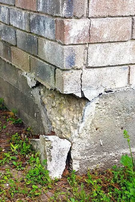 How To Repair Your Concrete Foundation That’s Crumbling Repair Cracked Concrete, Mortar Repair, Brick Repair, Diy Foundation, House Repair, Foundation Repair, House Foundation, Mix Concrete, Concrete Diy Projects