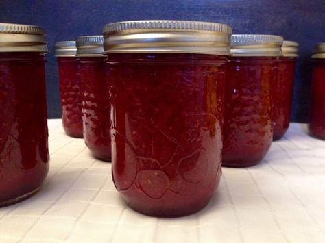 RhubyRazz Jam is a low-sugar or low-honey cooked jam made with Pomona’s Pectin. Raspberries turn rhubarb’s sometimes poor color into a lively red. Fig Preserves, Christmas Jam, Freezer Jam, Jam And Jelly, Home Canning, Raspberry Jam, Jams & Jellies, Cranberry Sauce, Granny Smith