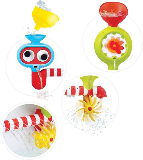 Amazon.com: Yookidoo Baby Bath Toy - Spin 'N' Sprinkle Water Lab - Spinning Gear and Googly Eyes for Bath Time Sensory Development - Attaches to Any Size Tub Wall - 1+ Years: Toys & Games Test Tube Holder, Water Activity, Sense Of Sight, Toddler Bath, Independent Play, Baby Bath Toys, Water Effect, Bath Toy, Sensory Development