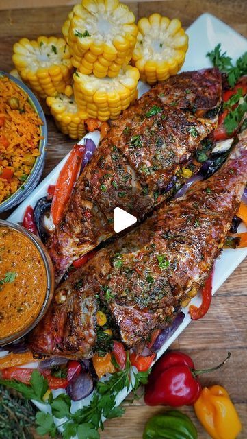 95K views · 8.5K likes | Kay on Instagram: "JUICY STUFFED ROASTED RED PEPPER HERB SNAPPER AND ROASTED GARLIC SPICY RICE 🇯🇲🐟🌶️🏆🥳🥵🧨💯🥇🤩🚀😋. Perfect Summer food light, easy and super flavourful roasted red pepper herb Snapper fish. I roasted peppers, scotch bonnet and a few more veg. Blended it all up and marinated it on the fish with some aromatic seasoning then baked till it’s tender and flaky. This fish has to be THE BEST fish to date that I have tried, and Iv tried a lot of fish in my time. This was some different type of, so flavourful and fresh. ABSOLUTELY MIND BLOWING!! 😋😋. Super fresh Snapper fish provided by @candjfishery 🔥🔥🔥. . . DM FOR MORE INFO TO GET MY DAILY RECIPES. (Look out for the rice recipe coming tomorrow). . . #roastfish #jamaicanfood #jamaica #africa #se Grilled Snapper Recipes, Red Snapper Recipes Baked, Whole Red Snapper Recipes, Snapper Recipes Baked, Grilled Red Snapper, Red Snapper Recipes, Whole Fish Recipes, Snapper Recipes, Snapper Fish Recipes