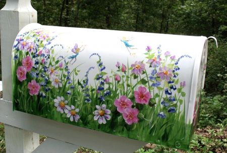 Flower mailbox - Other Wallpaper ID 1383470 - Desktop Nexus Architecture Hand Painted Mailboxes, Painted Mailbox, Mailbox Flowers, Mailbox Makeover, Painted Mailboxes, Diy Mailbox, Unique Mailboxes, Custom Mailboxes, Mailbox Design