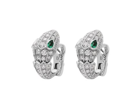 Earrings Bvlgari, Gold Earrings Set, Bulgari Jewelry, Cartier Earrings, Bvlgari Jewelry, Bvlgari Serpenti, Emerald Eyes, Luxury Earrings, Sparkle Earrings