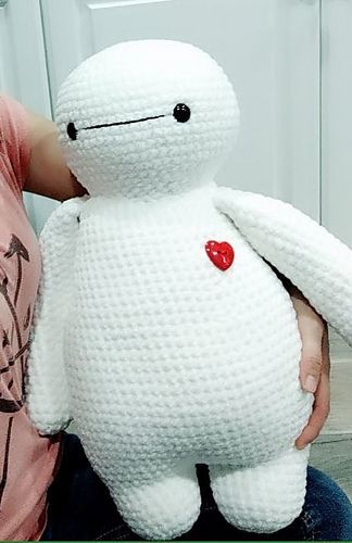 Free crochet pattern for Baymax amigurumi by,#Crochet_Large_Stuffed_Animals #Crochet_Baymax_Pattern #Crochet_Patterns_Cute_Animals #Bernat_Yarn_Projects Knitting Patterns Stuffed Animals, Disney Crochet Amigurumi, Crochet Baymax Pattern, Crochet Large Stuffed Animals, Crochet Baymax Pattern Free, Baymax Crochet Pattern, Baymax Crochet, Blanket Yarn Amigurumi, Large Amigurumi