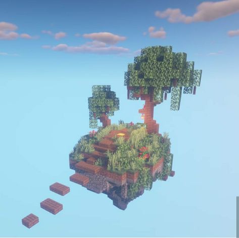 Minecraft Moon Island, Sky Islands Minecraft, Minecraft House In The Sky, Minecraft Building Ideas Floating Island, Minecraft Floating Island Bridge, Minecraft Floating Garden, Floating Island Minecraft Build, Sky Village Minecraft, Sky Minecraft Builds