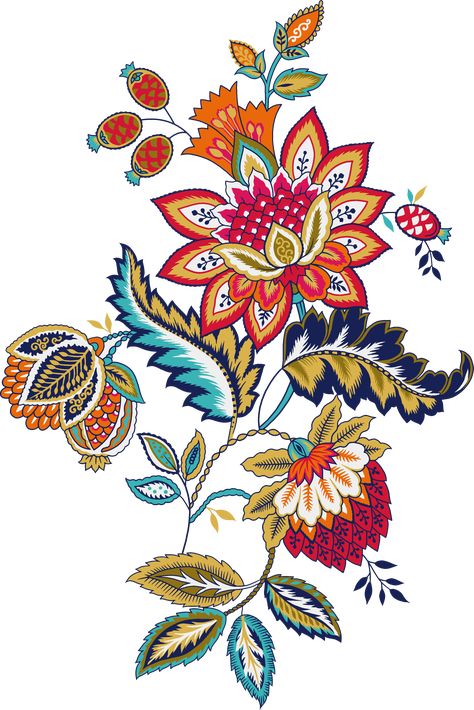 Botanical Flowers Print, Mughal Art Paintings, Digital Flower, Botanical Flower Art, Folk Art Flowers, Print Design Art, Textile Prints Design, Diy Watercolor Painting, Print Design Pattern