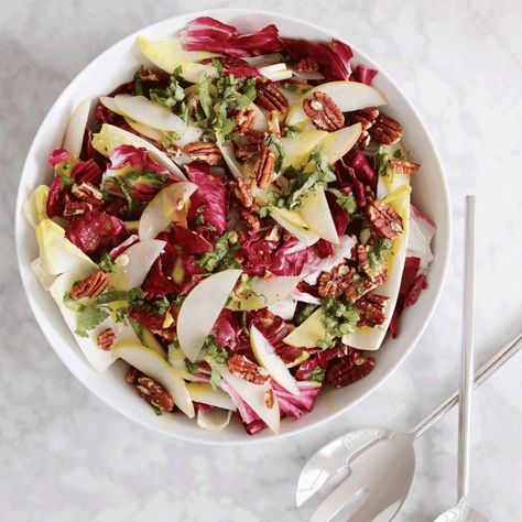 Apple & Endive Salad Recipe with Herbed Vinaigrette | Crate & Barrel Endive Salad, Pecan Salad, Vinaigrette Recipes, Bowl Plate, Crate Barrel, Best Side Dishes, Easy Salads, Salad Ingredients, Kitchen Recipes