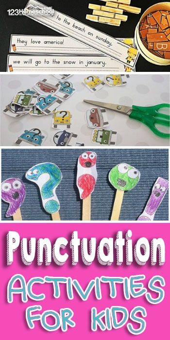 FUN Punctuation Activites for Kids - These punctuation activities for kids are a fun and engaging way to learn about punctuation. Kids will get the chance to learn about the different punctuation marks, from periods to question marks, all in a fun way. Punctuation Kindergarten, Punctuation Games, Teaching Punctuation, Punctuation Activities, Ideas For Learning, Sentence Activities, Question Marks, 1st Grade Writing, First Grade Writing