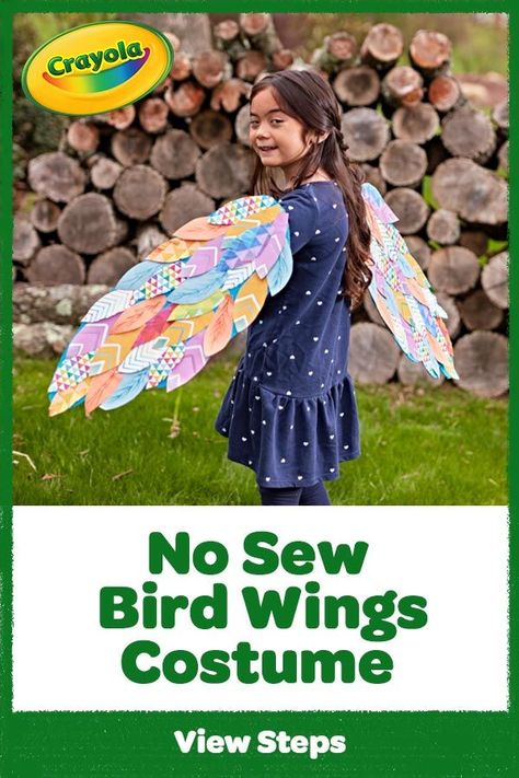 Cardboard Bird Wings, Diy Bird Costume Kids, Diy Bird Wings, Bird Wings Diy, Kids Bird Costume, Bird Costume Kids, Wings Costume Diy, Cardboard Bird, Bird Wings Costume