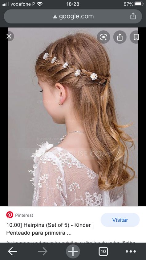 Wedding Hairstyles For Girls, First Communion Hairstyles, Communion Hairstyles, Out Hairstyles, Prince Hair, Easy Little Girl Hairstyles, Barbie Hairstyle, Girl Hair Dos, Diamond Hair