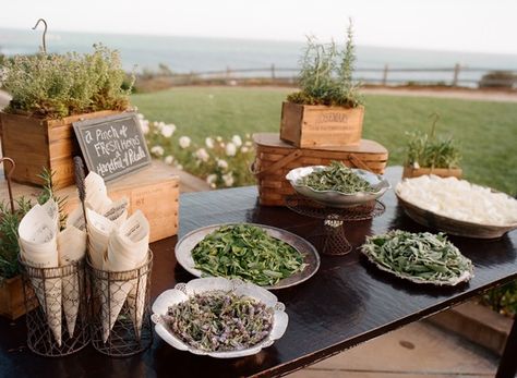 Herb Petal Toss | photography by http://www.beauxartsphotographie.com Herb Wedding, Confetti Bars, Wedding Day Wishes, Petal Toss, Wedding Toss, Flower Confetti, Wedding Send Off, Peonies And Hydrangeas, Wedding Exits