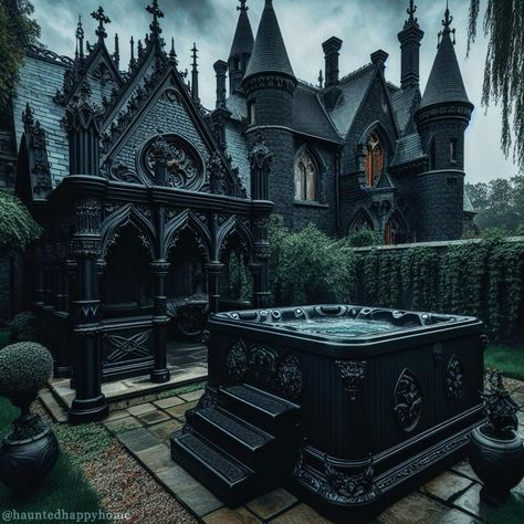 Gothic Victorian Bedroom, Lugares Aesthetic, Dark House Aesthetic, Manor Exterior, Gothic Items, Gothic Lifestyle, Gothic Homes, Goth House, Vampire House