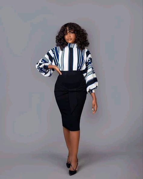 Corporate Tops For Ladies, Flare Skirt Outfit Classy, Corporate Tops, Corporate Clothes, Lady Poses, Flare Skirt Outfit, Chitenge Outfits, Corporate Outfit, Photo Styles