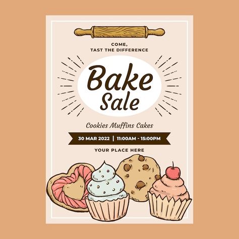 Cookie Sale Poster Ideas, Baking Poster Ideas, Poster Ideas For Business, Cookie Poster Ideas, Bake Sale Signs Posters Diy, Bake Sale Poster Ideas, Bakery Poster Design, Poster Ideas For School, Bake Sale Sign