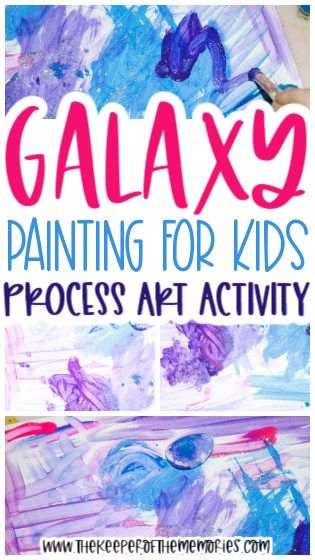 Galaxy Crafts Preschool, Galaxy Painting Preschool, Preschool Space Process Art, Galaxy Craft Preschool, Galaxy Preschool Activities, Galaxy Painting For Kids, Sparkle Painting, Spring Kids Art, Process Art Preschool