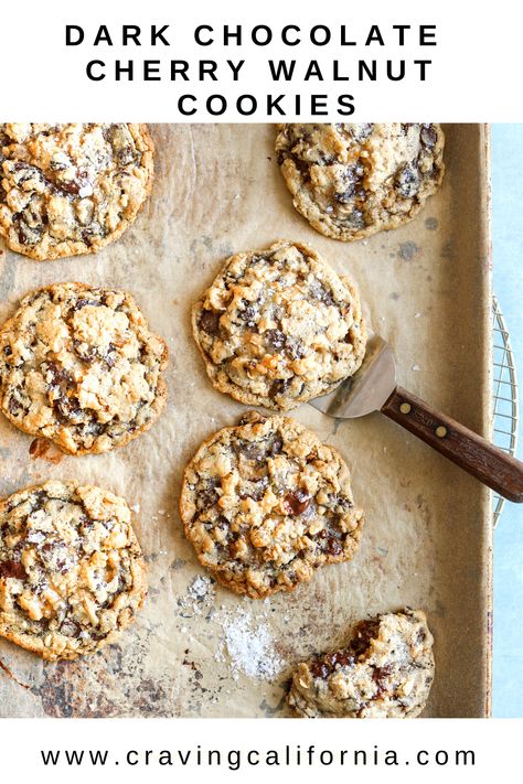 Cherry Chocolate Oatmeal Cookies, Dark Chocolate Cherry Oatmeal Cookies, Gourmet Oatmeal Cookies, Oatmeal Cherry Cookies, Dark Chocolate Cherry Cookies, Cherry Garcia Cookies, Christmas Oatmeal Cookies, Cherry Chocolate Cookies, Craving California