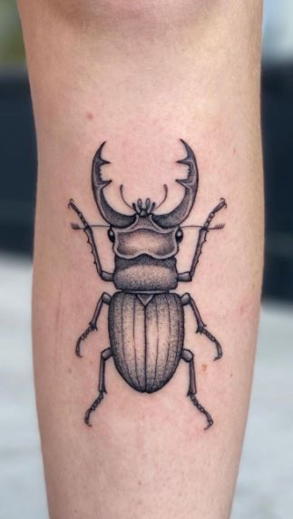 75 Magnificent Beetle Tattoos, Ideas, & Meaning - Tattoo Me Now Beetle Tattoos, Beetle Tattoo, Tattoo Shading, Tattoo Old School, Bug Tattoo, Insect Tattoo, Beetle Insect, Tattoo Now, Knee Tattoo