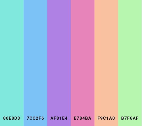 Hex Color Palette Bright, Y2k Color Palette Code, Neon Color Palette Hex Codes, Clowncore Color Palette, Rainbow Color Palette Hex Codes, Neon Pastel Color Palette, Neon Hex Codes, Pastel Rainbow Color Palette, Y2k Color Palette