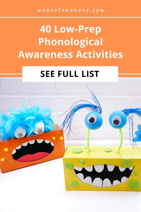 Pre K Phonological Awareness Activities, Literacy Activities Kindergarten Free, Phonemic Awareness Preschool, Phonological Awareness Activities Preschool, Phonological Awareness Activities 1st Grade, Print Awareness Activities Preschool, Easy Phonics Activities, Preschool Phonemic Awareness Activities, Phonemic Awareness Activities Preschool