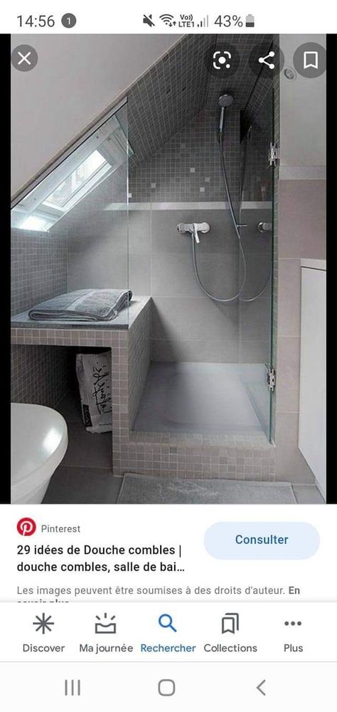 Attic Bathrooms, Attic Shower, Attic Bathroom Ideas, Small Attic Bathroom, Makeover Kamar Mandi, Loft Bathroom, Small Attic, Attic Bathroom, Small Loft