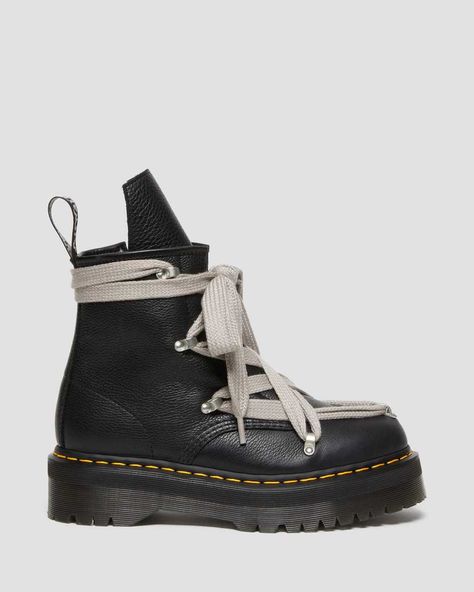 1460 Rick Owens Pent Leather Platform Boot | Dr. Martens Rick Owens Dr Martens, Rick Owens Doc Martens, Rick Owens Outfit, Black Dr Martens, Hype Shoes, Doc Martens, Platform Boots, Rick Owens, Dr. Martens