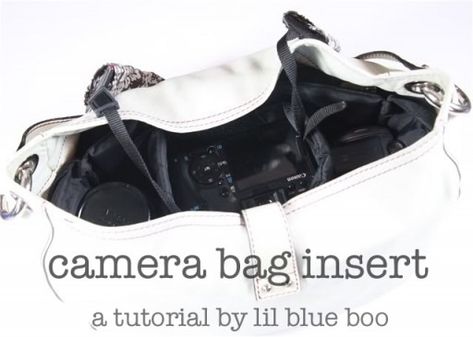 Camera bag insert for purse free tutorial pattern diy via lilblueboo.com Diy Camera Bag, Camera Bag Insert, How To Make Camera, Diy Camera, Bag Insert, Free Tutorial, Camera Bag, Make Your Own, Free Download