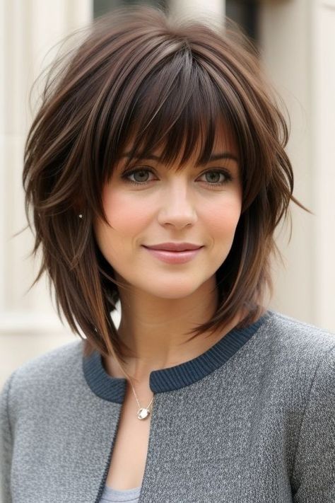 27+ Chin Length Hairstyles for Fine Hair Women 14 Chin Length Styles For Fine Hair, Shag Hair Styles For Fine Hair, Cheryl Burke Hair, Angled Bob With Bangs Fine Hair, Fine Hairstyles With Bangs, Chin Length Hair For Fine Hair, Hairstyles For Fine Hair 2024, Hair Styles For Medium Length With Bangs, Short Textured Bob Fine Hair