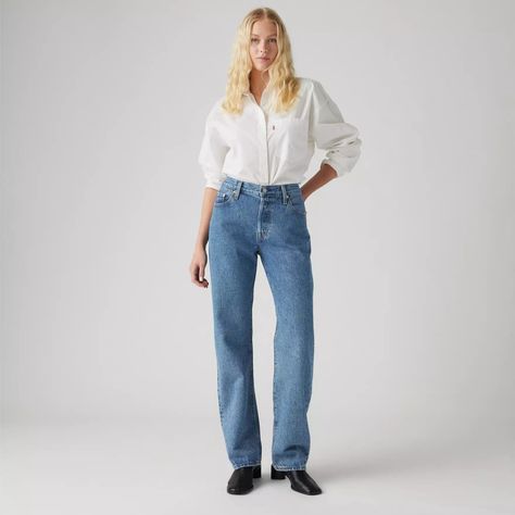 You never thought it was possible, but then it happened: your favorite jeans meet your favorite decade. We designed these 501® '90s jeans with a classic mid-rise and a loose, straight fit with just the right amount of bagginess through the leg. They're the vintage jeans you've always dreamed of finding at the thrift store, but without all the rummaging.Mid-rise with a loose fit that's just rightFor a slimmer fit, try one size down, and for a less loose fit, try the 501® OriginalThe original blue jeans since 1873The vintage jeans you've always dreamed of finding at the thrift store, but without all the rummaging 501 90s Jeans, Levi Straight Leg Jeans, Racer Jackets, Ribcage Jeans, Lucky Blue Smith, 90s Jeans, Loose Fit Jeans, Relaxed Jeans, Chino Jeans