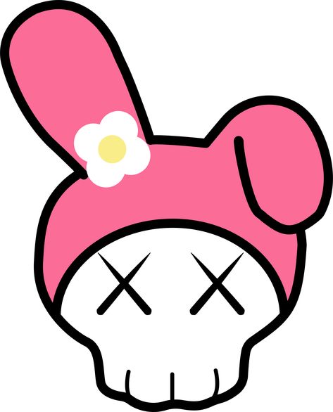 My Melody(Kaws) Kaws Hello Kitty, Kaws Outline, Kaws Sketch, Kaws Flower, Drawing Kitty, Drawing Hello Kitty, Phone Asthetic, Cute Summer Pictures, Y2k Drawings