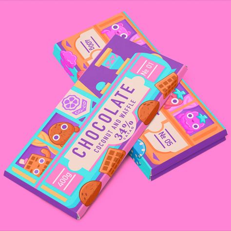 Cartoon Illustrations Graphic Design Candy Graphic Design, Illustrative Packaging, Chocolate Bar Packaging Design, Indian Branding, Candy Packaging Design, Trendy Packaging, Current Graphic Design Trends, Chocolate Bar Packaging, Chocolate Bar Design