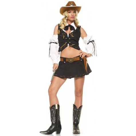 Leg Avenue Women's Good Sheriff Costume, Black, Large Best Halloween Costumes & Dresses USA Sheriff Outfit, Sheriff Costume, Cowboy Costume, Outfit Halloween, Cowgirl Costume, Tshirt Refashion, Fancy Dress Accessories, Leg Avenue, Dress Halloween Costume