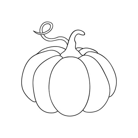 How To Draw A Cute Pumpkin, Pumpkin Outline Tattoo, Pumpkin Illustration Drawing, Cute Pumpkin Drawing Simple, Pumpkin Outline Drawing, Punkin Drawings, Fall Outline Drawings, Simple Holiday Drawings, Cute Fall Things To Draw