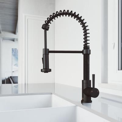 Edison Single-Handle Pull-Down Sprayer Kitchen Faucet in Matte Black Green Board And Batten, Modern Kitchen Faucets, Faucets Kitchen, Matte Black Faucet, Black Kitchen Faucet, Kitchen Faucet With Sprayer, Black Faucet, Black Kitchen Faucets, Pot Filler Faucet