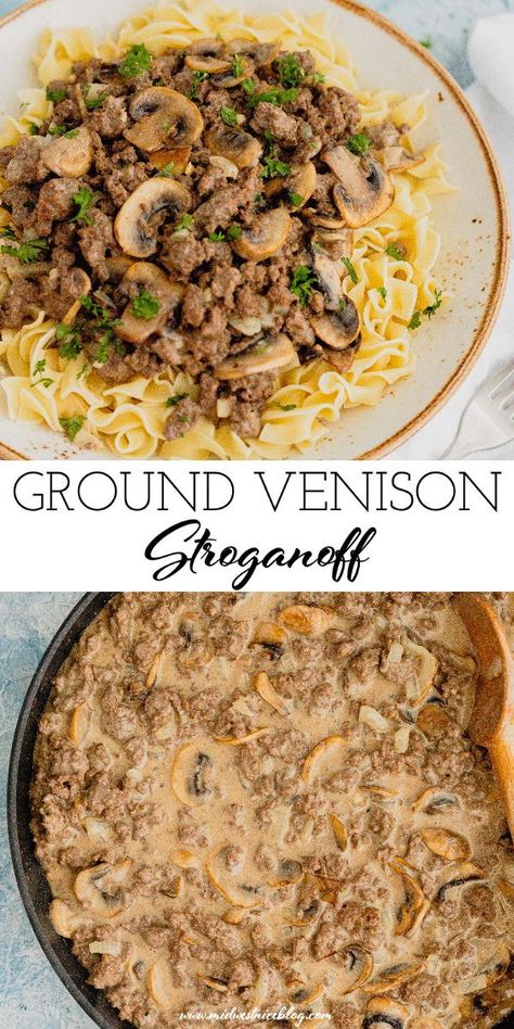 Crockpot Meals Deer Meat, Easy Ground Venison Recipes Simple, Ground Elk Sausage Recipes, Deer Meat And Noodles, Recipe With Ground Venison, Venison Beef Stroganoff, Dinner Ideas With Ground Venison, Meals To Make With Ground Venison, Healthy Ground Deer Recipes