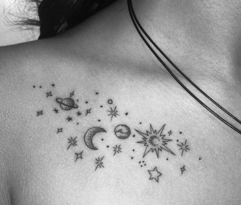 Tattoo Sun, Planet Tattoos, Stomach Tattoos, Stylist Tattoos, Dainty Tattoos, Sun And Stars, Dope Tattoos, Little Tattoos, Simplistic Tattoos