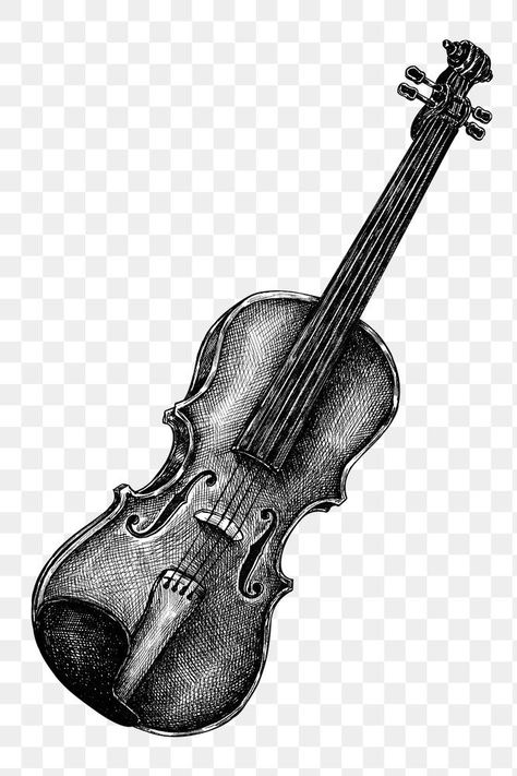 Hand drawn violin design element | free image by rawpixel.com / Hein Violin Drawing, Science Microscope, Vintage Microscope, Cello Art, Violin Design, Victorian Illustration, Collage Elements, Music Journal, Holography