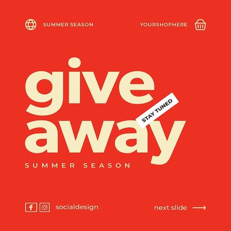 Giveaway Graphic Design, Giveaway Template, Giveaway Graphic, Art Generator, Post Design, Instagram Template, Vector Photo, Design Template, Graphic Resources