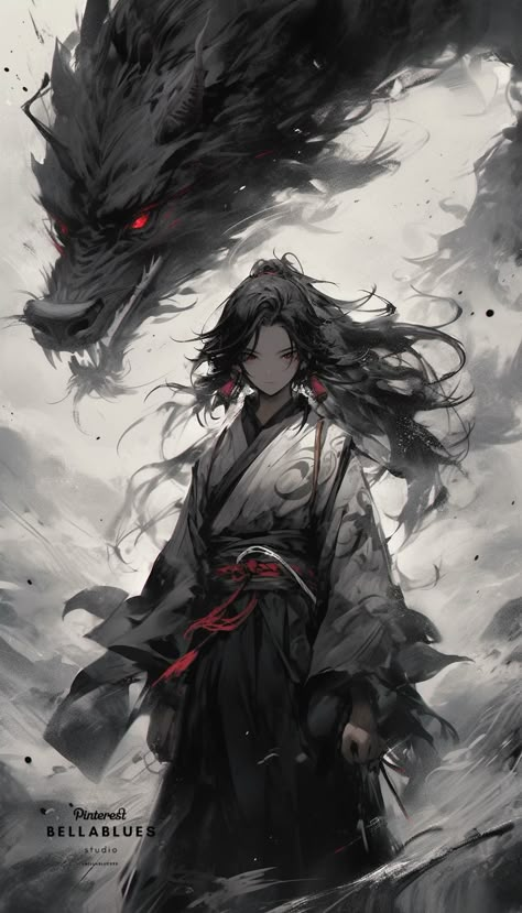 Dragon Samurai Art, Samurai Anime Art, Cool Samurai Art, Dark Samurai Art, Anime Greatsword, Peaks And Valleys, Anime Inspiration, About A Girl, Wallpaper Animes