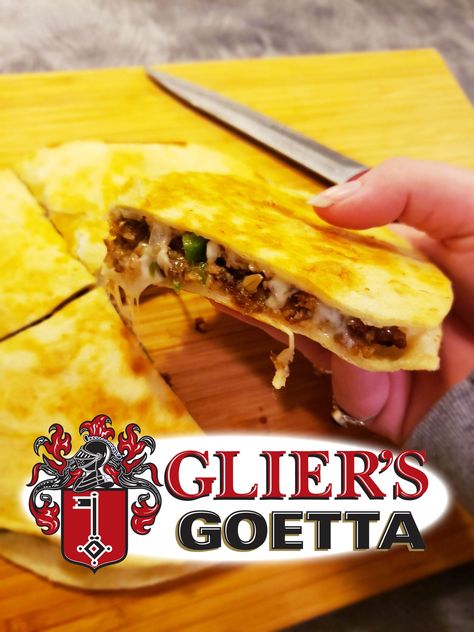 Glier’s Goetta Quesadillas – Gliers Goetta Gliers Goetta Recipe, Homemade Goetta Recipe, Cincinnati Food, Stuffing Recipes, Wrap Sandwiches, Savory Snacks, Quesadillas, Cooking Meat, Recipe Collection