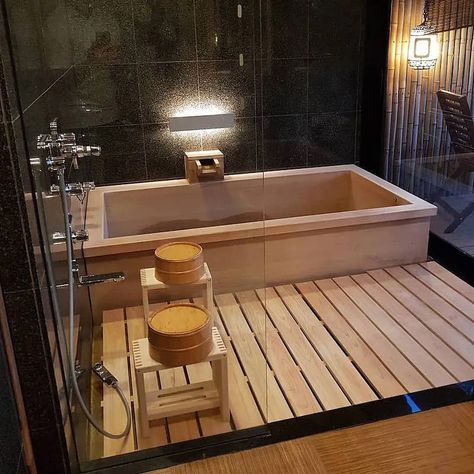 Japan Bathroom Design, Bathroom Zen Style, Modern Japanese Bathroom, Japanese Kitchen Ideas, Japanese Bathroom Ideas, Japanese Bathrooms, Japandi Bathroom Design, Japanese Bath House, Japanese Bathroom Design