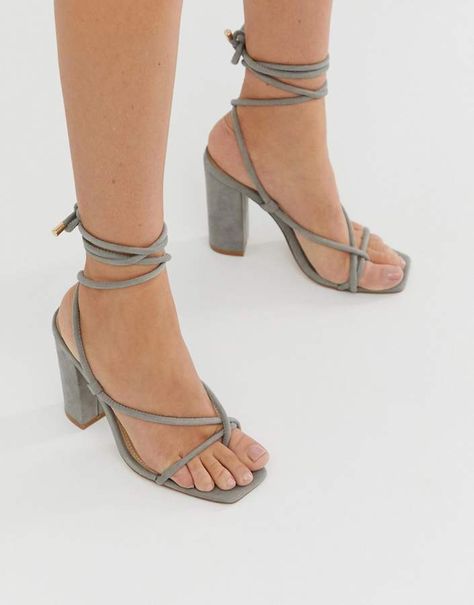 Public Desire Betty gray ankle tie toe loop heeled sandals#ad  #fashion #onlineshopping #bags #shopaholic #prilaga #brand #fashionshoes #beauty #store #shoes #online #style #lifestyle #goods #sneakers Trending Sandals, Public Desire, Heels Classy, Embellished Sandals, Sandal Fashion, Heeled Sandals, Chunky Heels, Faux Suede, Graduation Dress